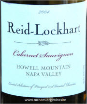 Reid Lockhart Napa Valley Howell Mountain Cabernet Sauvignon 2004 Label 