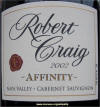 Robert Craig Napa Valley Affinity Cabernet Sauvignon 2002 label 