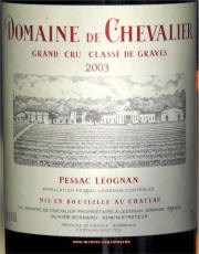 Chateau Domaine de Chevalier 2003 label on McNees.org/winesite