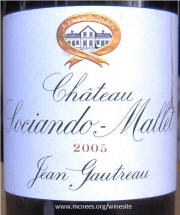 Chateau Sociando Mallet 2005 label 