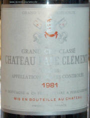 Chateau Pape Clement 1981 Label - Rick McNees Winesite photo