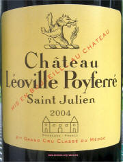 Chateau Leoville Poyferre 2004 magnum label on McNees.org/winesite