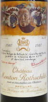 Chateau Mouton Rothschild 1987 label on McNees.org/winesite