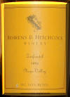 Behrens & Hitchcock Zinfandel 1996 Label