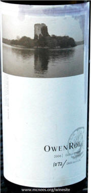 Owen Roe Debrul Vineyard Merlot 2006 Label