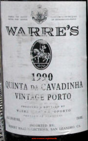 Warre's Quinta da Cavadinha 1990 Label