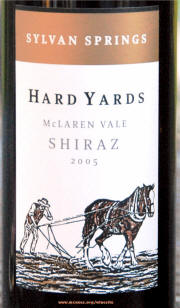 Hard Yards Shiraz 2005 Label