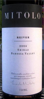 Mitolo Reiver Barossa Shiraz 2004 Label