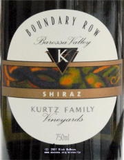 Kurtz Family Vineyards Boundary Row Barossa Shiraz 2006