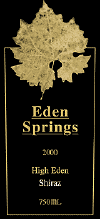 EDEN SPRINGS SHIRAZ 2000