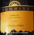 Concha Y Toro Central Valley Sunrise Merlot 1997 