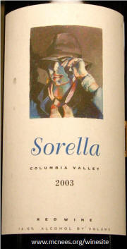 Sorella Columbia Valley 2003 Label