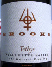 Brooks Tethys Willamette Valley Late Harvest Riesling