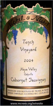 Nickel & Nickel Tench Vineyard Napa Valley Cabernet Sauvignon 2004 Label