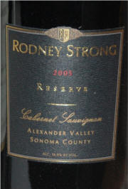 Rodney Strong Sonoma County Alexander Valley Reserve Cabernet Sauvignon 2005