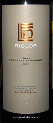 Rilglos Las Divas Vineyard Gran Cabernet Sauvignon 2010