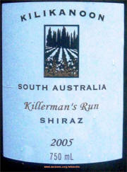 Killikanoon Killerman's Run Shiraz 2005 Label