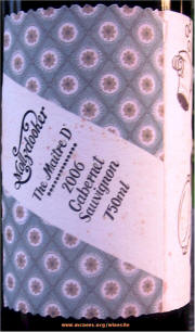 Mollydooker The Matre'D Cabernet Sauvignon 2006 Label