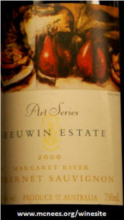 Leeuwin Estate cabernet sauvignon 2000 label