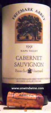 Freemark Abbey Bosche Vineyard Napa Valley Cabernet 1991