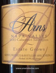 Arns Estate Grown Napa Valley Cabernet Sauvignon 2010