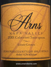 Arns Napa Valley Cabernet Sauvignon 2001