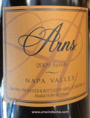 Arns Napa Valley Syrah 2009