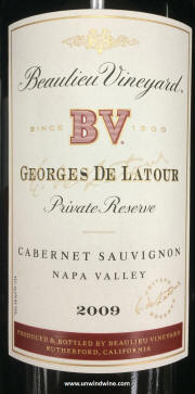 Beaulieu Vineyards Georges de Latour Private Reserve 2009