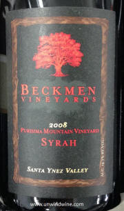 Beckman Santa Ynez Valley Purisma Mtn Vineyard Syrah 2008
