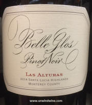 Belle Glos Las Alturas Vineyard Santa Lucia Highliands Monterey County Pinot Noir 2014