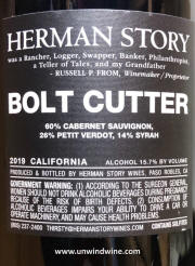 Herman Story Bolt Cutter 2019 rear label