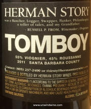 Herman Story Tomboy 2011 Rear Label