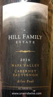 Hill Family Estate Napa Valley Atlas Peak Cabernet Sauvignon 2016