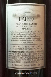 Laird Family Estate Flat Rock Ranch Vineyard Malbec 2011 Rear