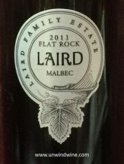 Laird Estate Flat Rock Vineyard Malbec 2011