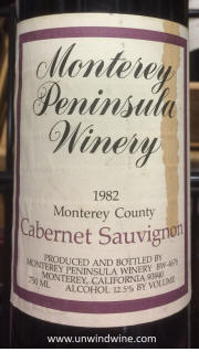 Monterey Peninsula Winery Monterey County Cabernet Sauvignon 1982