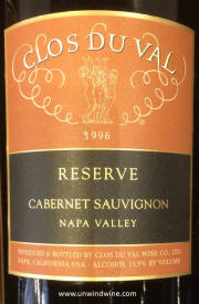 Clos du Val Reserve Napa Valley Cabernet Sauvignon 1996
