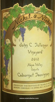Nickel & Nickel Sullinger Vineyard Napa Valley Oakville Cabernet Sauvignon 2012