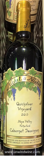 Nickel & Nickle Quicksilver Vineyard Napa Valley Cabernet Sauvignon 2013