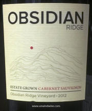 Obsidian Ridge Vineyard Estate Cabernet Savignon 2012