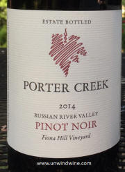 Porter Creek Russian River Valley Pinot Noir 2014