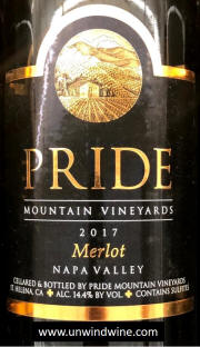 Pride Mountain Vineyards Napa Valley Merlot 2017