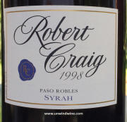 Robert Craig Paso Robles Syrah 1998