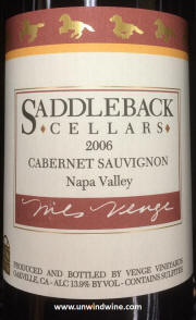 Saddleback Cellars Napa Valley Cabernet Sauvignon 2006