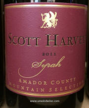 Scott Harvey Amador County Mountain Select Syrah 2011