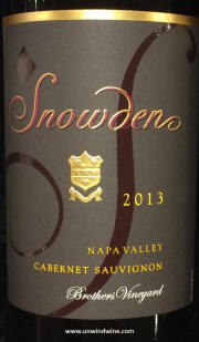 Snowden Brothers Vineyard Napa Valley Cabernet Sauvignon 2013