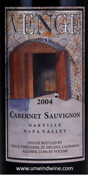 Venge Vineyards Oakville Napa Cabernet 2004
