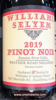 Williams Selyem RRV Westside Road Neighbors Pinot Nor 2019