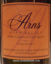 Arns Napa Valley Cabernet Sauvignon 1996
