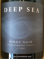 Deep Sea Santa Barbara County Pinot Noir 2009